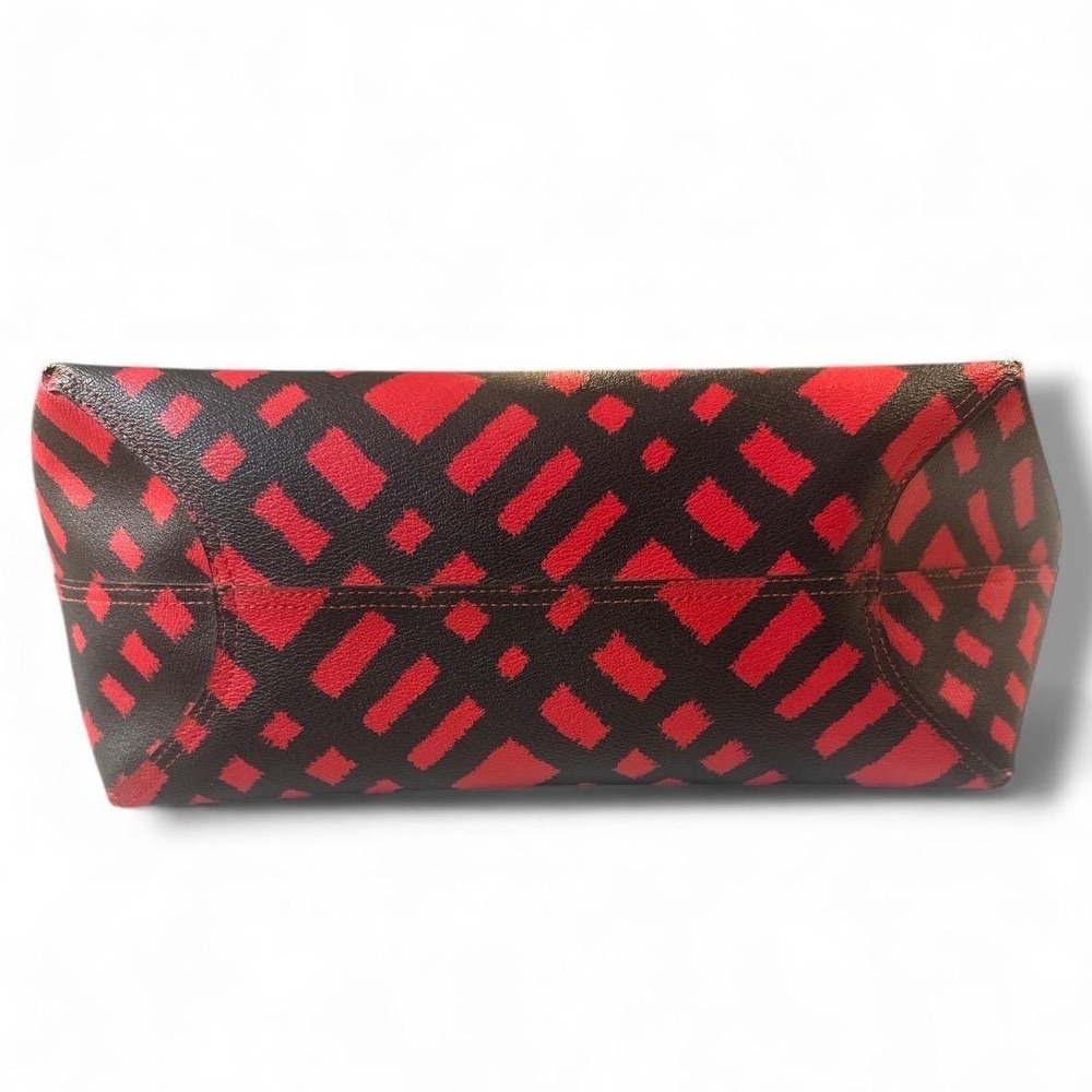 Coach Reversible Tote Bag Red Black Graphic Print Leather Interior Pouch - Picture 3 of 6